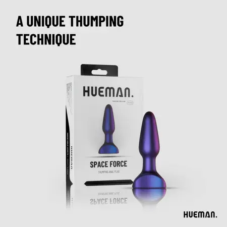 Hueman Space Force Silicone Vibrating and Thrusting Plug, Waterproof