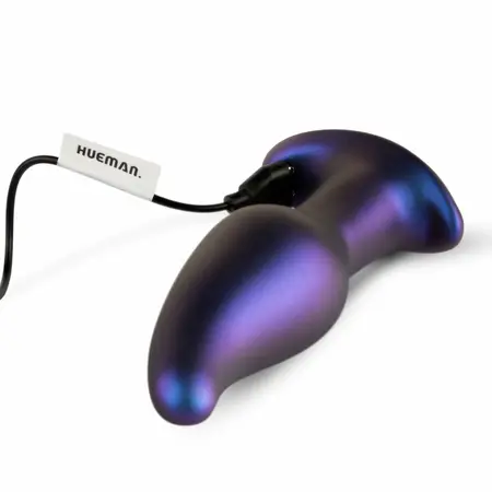 Hueman Asteroid Rotating Bead Anal Plug with Remote - Purple Silicone