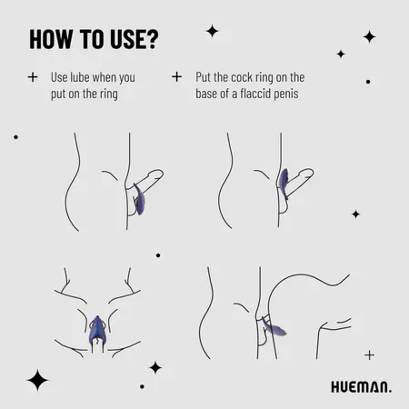 Hueman Neptune Vibrating Intimate Ring with Remote Control, Waterproof