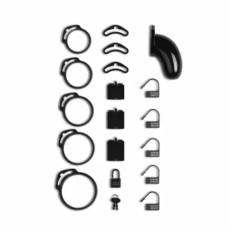 Shots Lockdown Intimate Retention Cage Medium - 5 Adjustable Rings Set