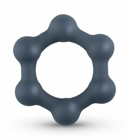 Boners Hexagon Silicone Ring with Integrated Steel Elements, Black