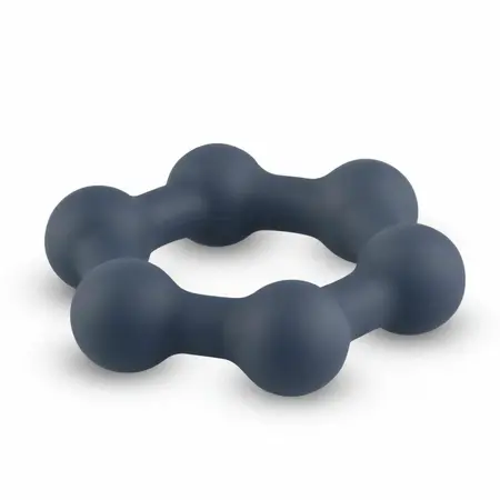 Boners Hexagon Silicone Ring with Integrated Steel Elements, Black