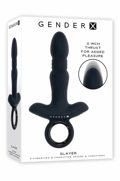 Gender X Slayer Thrusting Silicone Device, 20 cm, Waterproof, USB