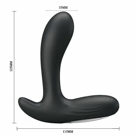 Baile Backie Vibrating Plug 30 Modes Rechargeable Black Silicone