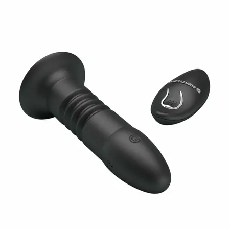 Magic Jingers вибриращ и тласкащ силиконов анален разширител с дистанционно, черен