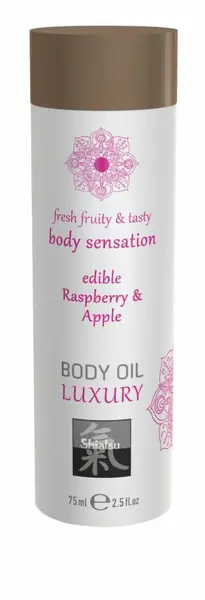 Shiatsu Luxury Edible Body Oil Raspberry & Apple 100ml - Nourishing Formula