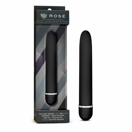 Luxuriate Rose Black Multispeed Vibrating Device - Satin Surface Finish