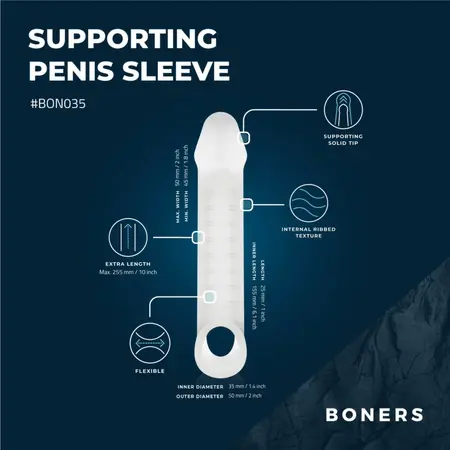 Boners Extension Sleeve Silicone Support Model Transparent 20 cm