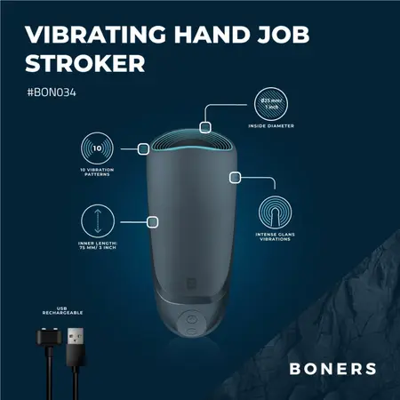 Boners Intimate Machine Vibrating Simulator 10 Modes Silicone Grey