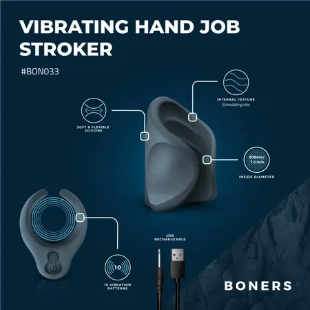 Boners Vibrating Intimate Device Silicone 10 Modes Rechargeable Black