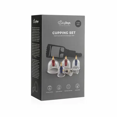 EasyToys Vacuum Cupping Set - 6-Piece Kit with Hand Pump, Multi-Size