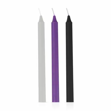 EasyToys Sensual Body Art Hot Wax Candle Set, 3 Colors, Low-Temperature