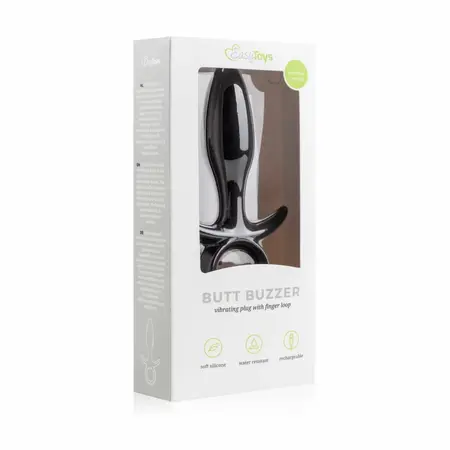 EasyToys Butt Buzzer Silicone Intimate Device 10-Mode Black Rechargeable