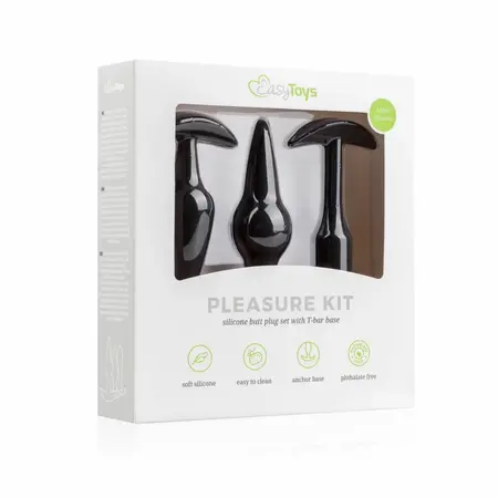 EasyToys Anal Plug Set Silicone - Progressive Size Kit, Black