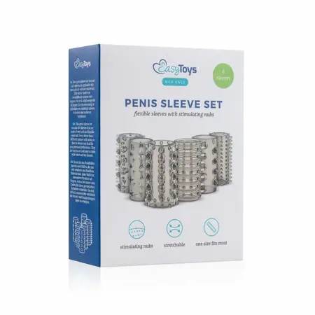Sinner Gear Set of 6 Textured Silicone Extension Sleeves Transparent