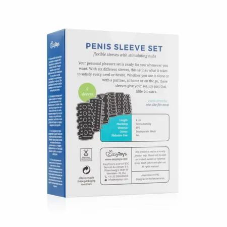 Sinner Gear Set of 6 Textured Silicone Extension Sleeves Transparent