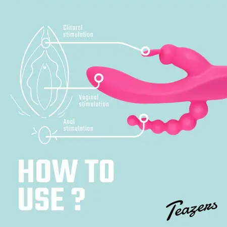 EasyToys Double Rabbit Intimate Massager Waterproof 21cm Pink USB