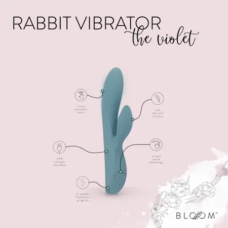 Bloom The Violet Dual-Action Silicone Vibrator with Swipe Control, Purple