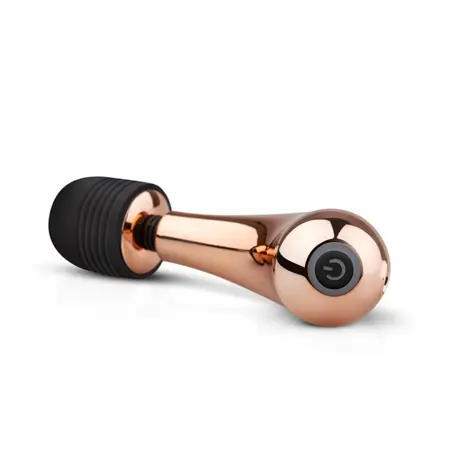 Rosy Gold Nouveau Mini Curve Massager - Compact Rechargeable Wand, 10 Modes