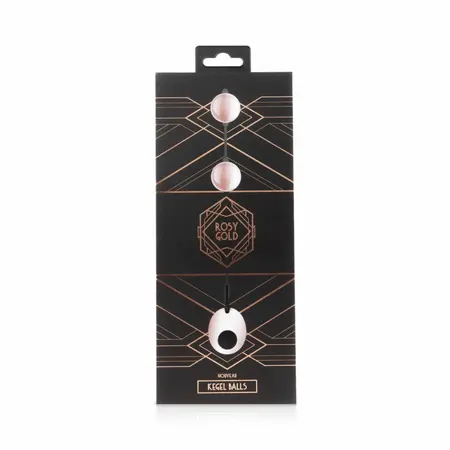 Rosy Gold Nouveau Metal Pelvic Floor Training Balls with Pull Ring