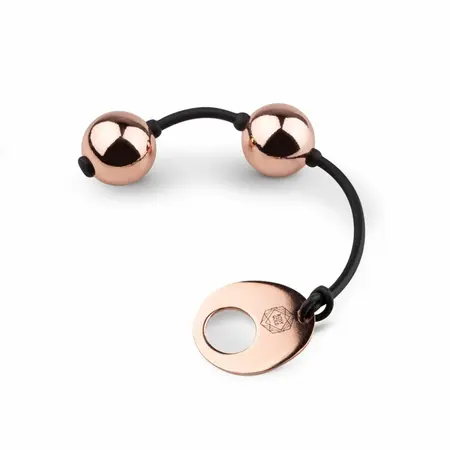 Rosy Gold Nouveau Metal Pelvic Floor Training Balls with Pull Ring