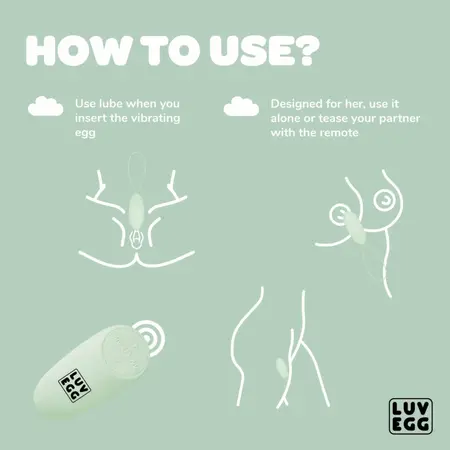 Luv Egg Green Remote-Controlled Silicone Intimate Device 12 Modes