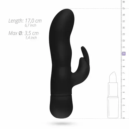 EasyToys Mad Rabbit Silicone Intimate Massager Black, Multi-Speed
