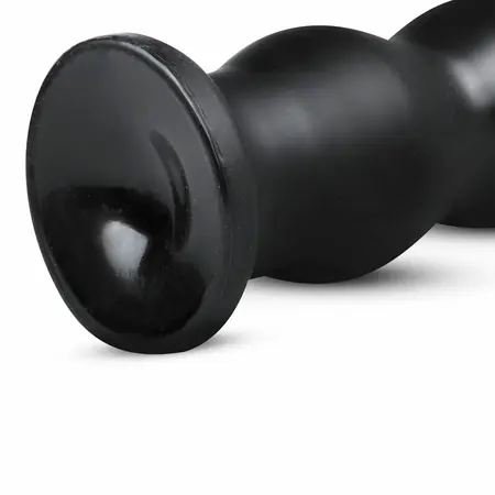 BUTTR Tactical III Large Ribbed Intimate Plug with Flat Suction Base Black
