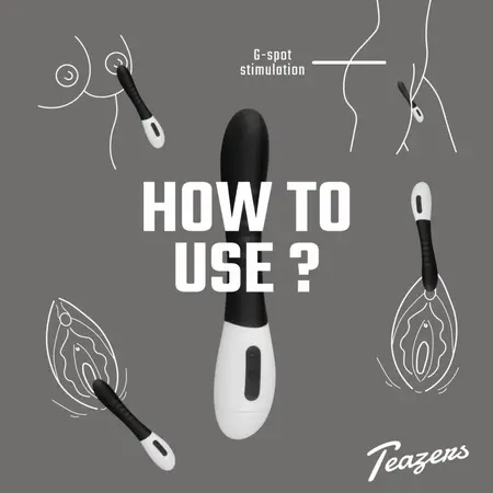 Мек силиконов вибратор за точка G, черен, 30 скорости, USB
