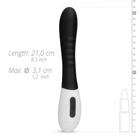 Мек силиконов вибратор за точка G, черен, 30 скорости, USB