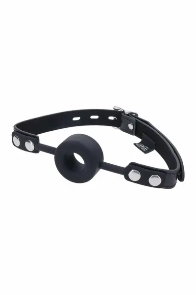 SPORTSHEETS EDGE Silicone Ring Gag Adjustable Faux Leather Strap 4.4cm