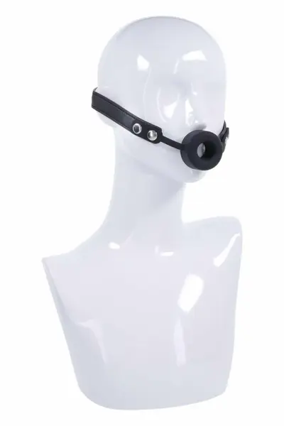 SPORTSHEETS EDGE Silicone Ring Gag Adjustable Faux Leather Strap 4.4cm