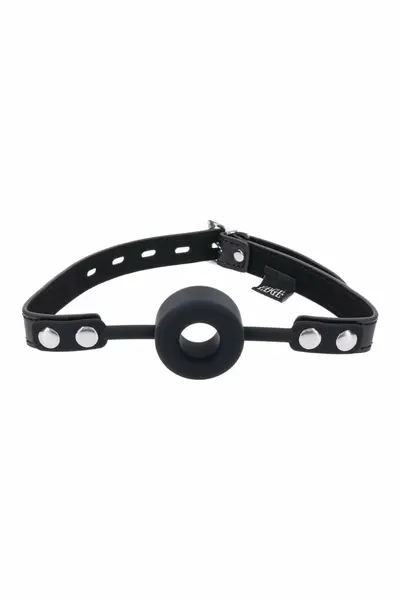 SPORTSHEETS EDGE Silicone Ring Gag Adjustable Faux Leather Strap 4.4cm