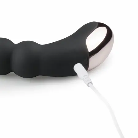 EasyToys Black Curved Ribbed Silicone Intimate Massager 10 Modes