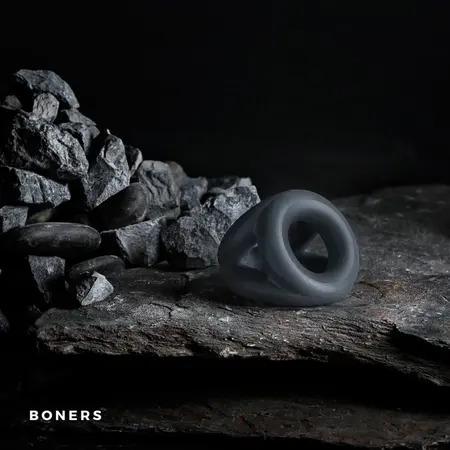Boners Open Cocksling Triple Silicone Support Ring System Black