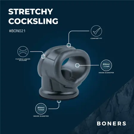 Boners Liquid Silicone Dual-Ring Anatomical Support System, Black