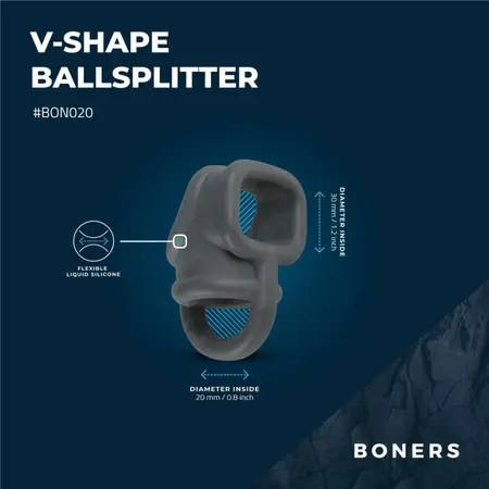 Boners Liquid Silicone Anatomical Ball Separator - Flexible Black
