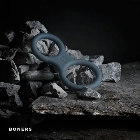 Boners Silicone Dual Ring & Anatomical Ball Support Grey