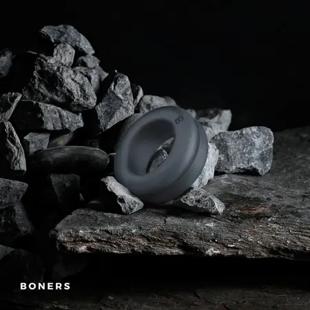 Boners Double Design Silicone Ring Adjustable Black 2-in-1 System