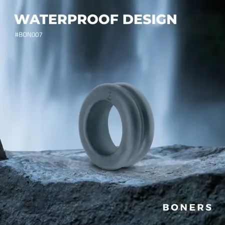 Boners Double Design Silicone Ring Adjustable Black 2-in-1 System