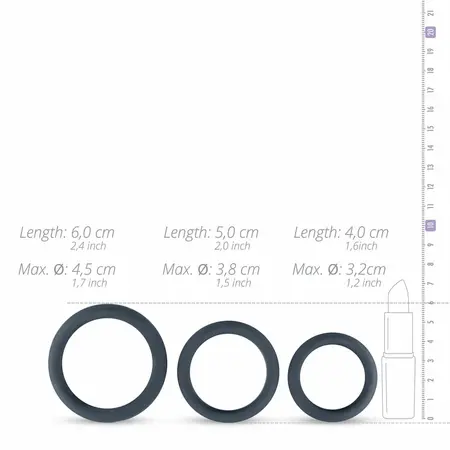 Boners 3 Ring Kit Flat Silicone Adjustable Anatomic Set (3 Sizes)