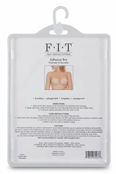 FIT CLOTH Silicone Adhesive Bra Cup C - Washable, Reusable, Strapless