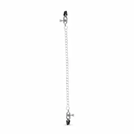 EasyToys Adjustable Nipple Clamps with Wide Tips and Metal Chain
