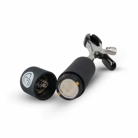 EasyToys Vibrating Adjustable Nipple Clamps with 10-Mode Bullets, Black