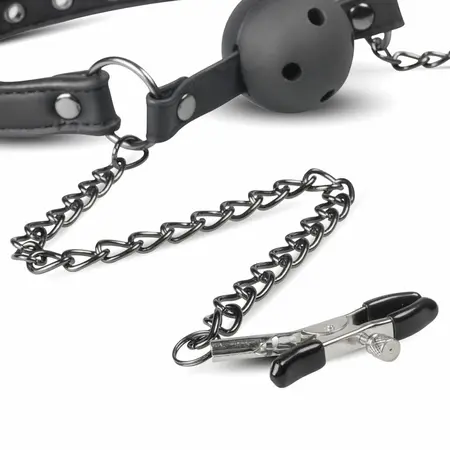 EasyToys Adjustable Open Ball System with Chain-Linked Clamps, Black