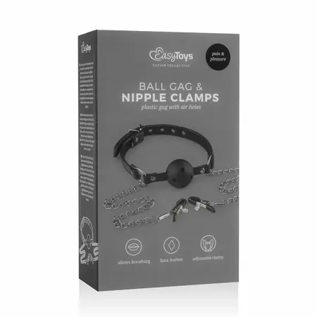 EasyToys Adjustable Open Ball System with Chain-Linked Clamps, Black