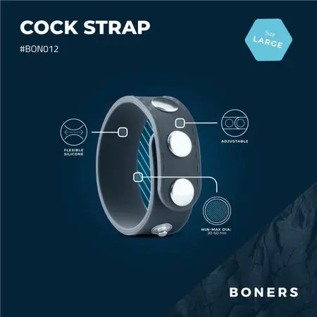 Boner Adjustable Silicone Performance Strap L - Flexible Black Ring System