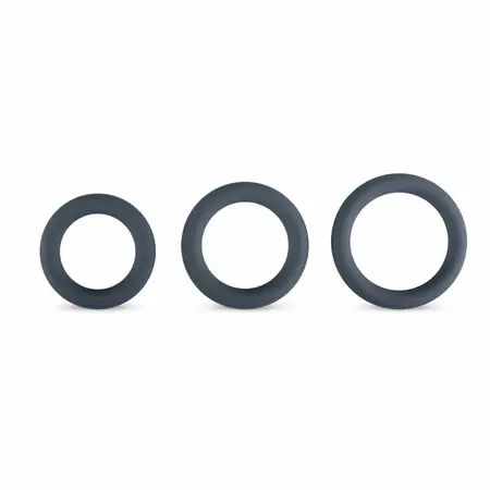 Boners Silicone Ring Set Grey 3 Sizes Flexible Skin-Friendly Material