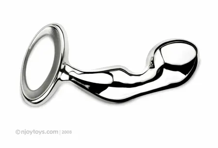 Njoy PFun Stainless Steel Anatomical Plug - Ergonomic Design, Medium Size