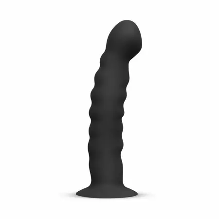 EasyToys Silicone Strap-On System - Adjustable Harness & Curved Model, Black
